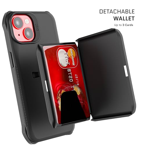 EXEC Apple iPhone 14 Case Wallet with MagSafe Magnetic Credit Card Holder Supports Mag Safe Accessories (iPhone 14 / Black)