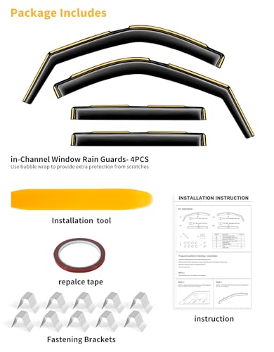 Window Visors Rain Guards for Toyota Tundra CrewMax 2022 (Fit for 2022-2026 Toyota Tundra CrewMax)