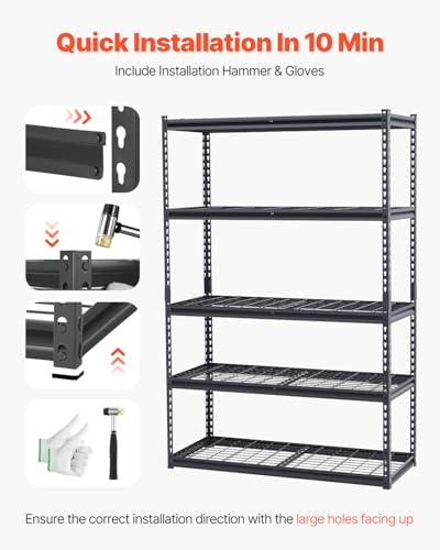 Storage Shelves (Black / 20" D x 48" W x 72" H)
