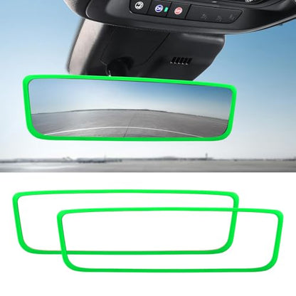 Car Rear View Mirror Protector Frame (Green-2PCS)