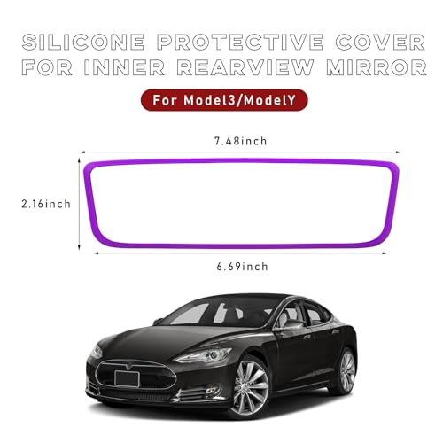 Car Rear View Mirror Protector Frame (Purple-1PCS)