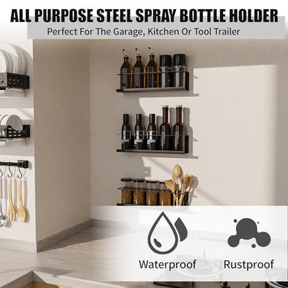 4 Pack Wall Mounted Spray Bottle Holder (Black / 4 Pack)