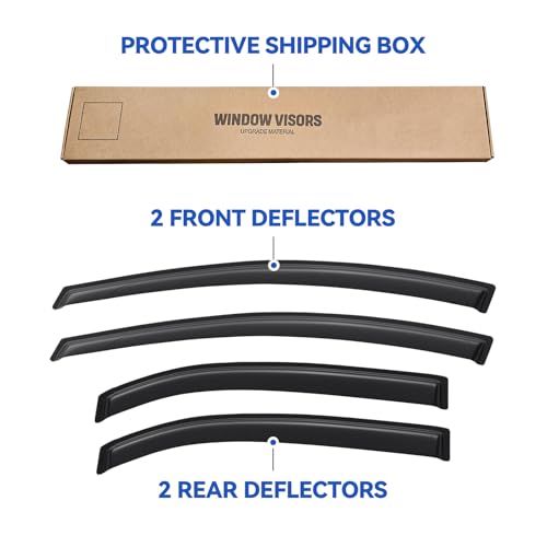 Window Visors Rain Guards for 2012 (2012-2017 Kia Rio Hatchback)