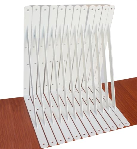 12 Pack L14 x H 10" White Heavy Duty Shelf Brackets with Screws Metal Shelf Brackets Shelf Support Angle Brackets for Shelves L Brackets Heavy Duty Floating Shelf (12 Pack-White / 14''x10'')