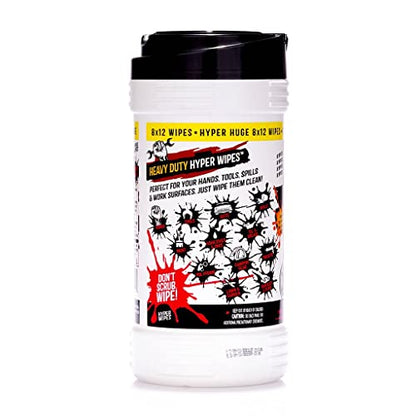 Hyper Wipes 6 Pack Heavy Duty Hand & Tool Cleaning Wipes (90 Count (Pack of 6))