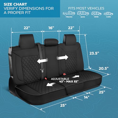 Curated Onyx Napa Leather Seat Covers for Cars & SUVs (Black (Onyx) – Set / Full Set)
