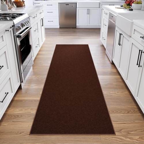3x10 Hallway Runner Rug (Solid Brown)