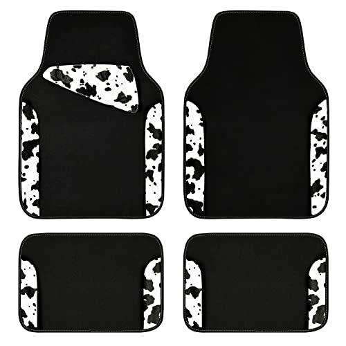 Waterproof Universal Fit Car Floor Mats (Cow Print)