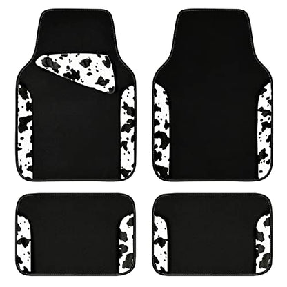 Waterproof Universal Fit Car Floor Mats (Cow Print)