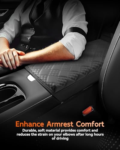for 2025 2026 Nissan Murano Center Console Cover Armrest Box Cover for Murano (Murano Thickened Black Leather)