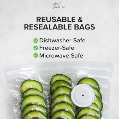Compact Vacuum Sealer for Food (Vacuum Sealer + 30 Bags)