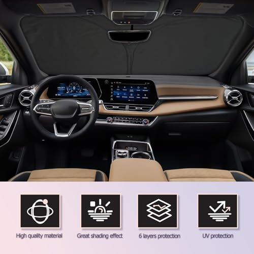 for 2025 Chevrolet Equinox Windshield Sun Shade Chevrolet Equinox Windshield Sunshades 2025 Chevrolet Equinox Accessories Chevrolet Equinox Sunshade Cover Block UV Ray Front Window Sunshade (2025 Chevrolet Equinox)