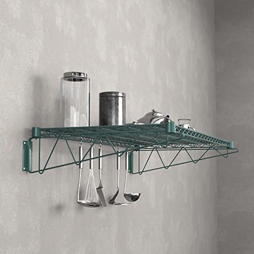 24" x 48" Green Epoxy Wire Wall Mount Shelf (Green / 24" x 48")