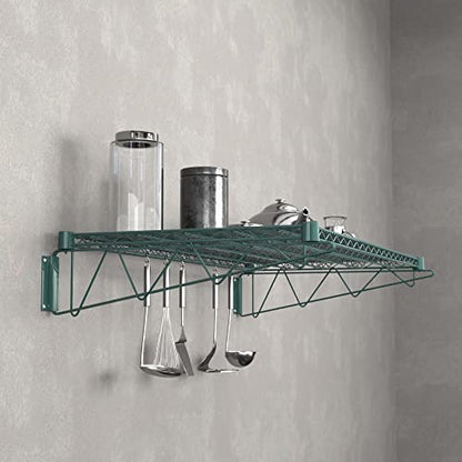 24" x 48" Green Epoxy Wire Wall Mount Shelf (Green / 24" x 48")