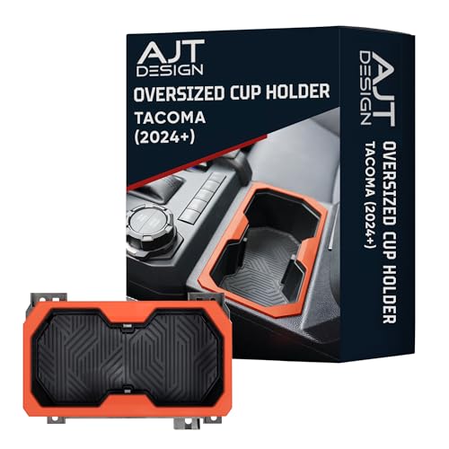 Oversize Cup Holder Compatible with Toyota Tacoma 2024+ (Solar Octane/Black)