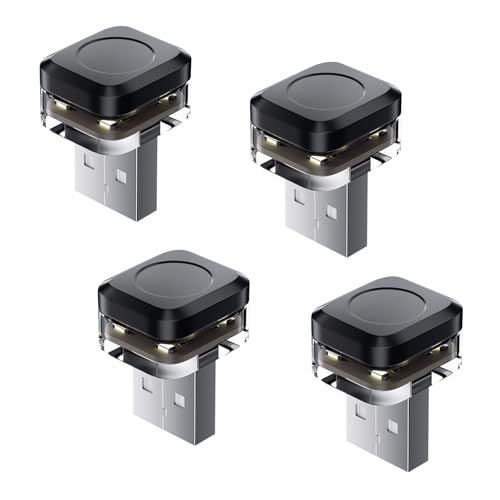 4 PCS Car Interior USB LED Lights