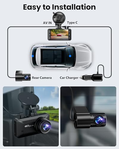 Dash Cam Front Rear 4K (Black)