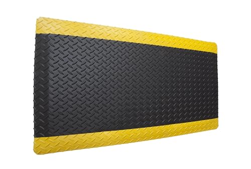 American Classic Black Yellow Diamond Plate Anti (Black/Yellow / 3' x 7')