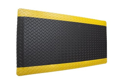 American Classic Black Yellow Diamond Plate Anti (Black/Yellow / 3' x 7')