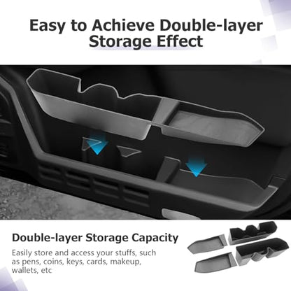 2026 Tacoma Accessories Door Tray Organizer Compatible with Toyota Tacoma Accessories 2024 2025 2026 Door Side Storage Box Organizer Tray Insert Tray TPE Material Black 6PCS