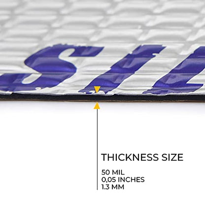 50 mil (1.3mm) 52 sqft Car Sound Deadening mat - Butyl Automotive Sound Deadener - Noise Insulation and Vibration Dampening Material ( 52 sqft) (NewSLS50_52)