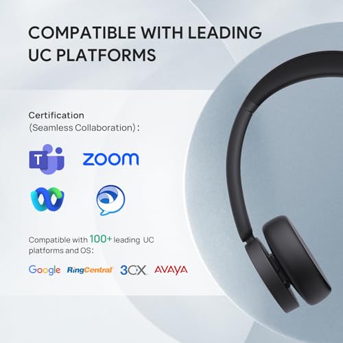BH70 UC Wireless Bluetooth Headset with AI Microphone Flip (Black (UC) / Dual (USB-C to A))