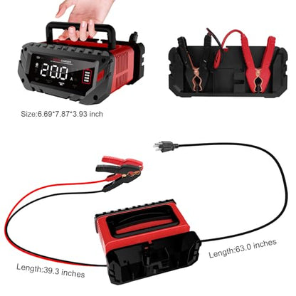 20A Car Battery Charger (Red)