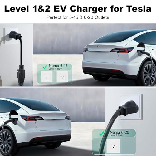 Level 1 2 Tesla Charger 16Amp (20FT / 16A-Tesla)