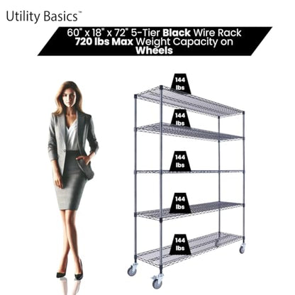 NSF Commercial 5 (60"18"x72" 5-Tier / Black)