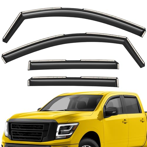 Extra Durable Window Deflectors in (For Nissan Titan 17-24)
