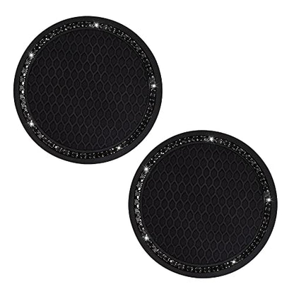 2 Pack Car Cup Holder Coaster (Black)