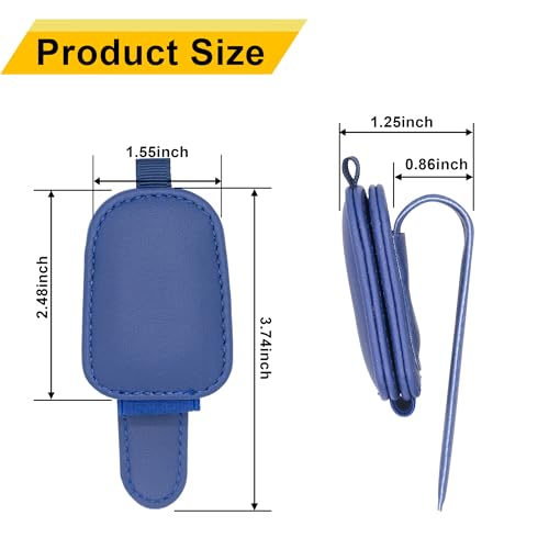 Magnetic Leather Sunglasses Holder for Car (Blue)