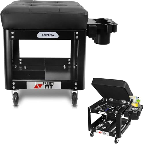 Rolling Creeper Garage Shop Seat for Men (Black)