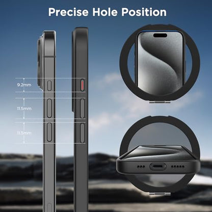 Magnetic Case for iPhone 15 Pro with Stand (6.1" (for iPhone 15 Pro) / Matte Black)
