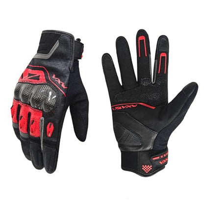 Motorcycle Gloves for Men Women (Black Red / XX-Large)