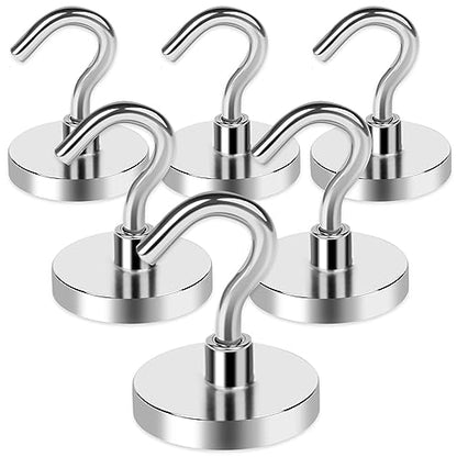 Magnetic Hooks Magnet Hook for Cruise Cabins 85LBS Essentials 6P (Silver / 0.98in)