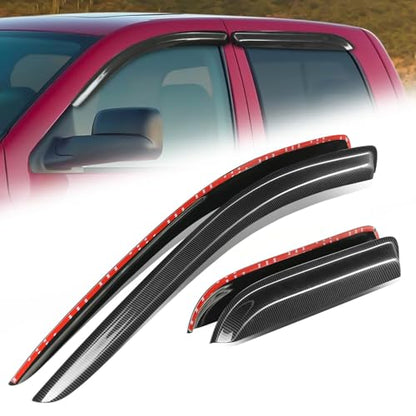 4PCS Tape On Window Visors for 2002 (02-09 Dodge Ram 1500-3500 Crew Cab)