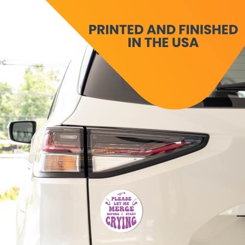 Purple Please Let Me Merge Before I Start Crying Magnet Decal (Purple- Please Let Me Merge Before I Start Crying)