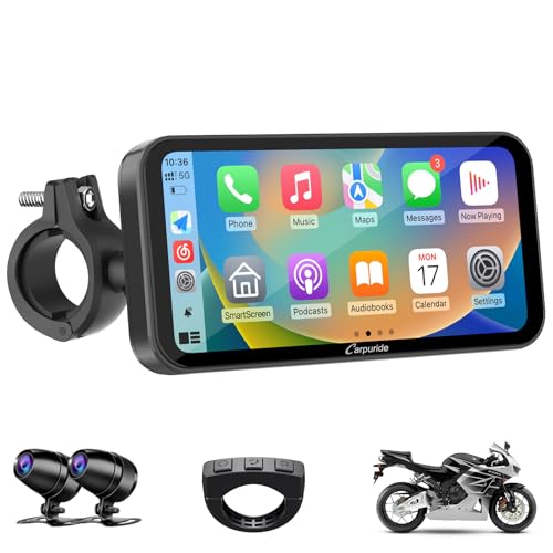 W603D 6.3" Motorcycle GPS Carplay Screen with 1080P Dual Cameras (6.3 inch)