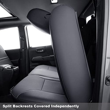 Rear Seat Covers Custom Fit for 2016 ((2016-2023 Crew) Rear Only / Black)
