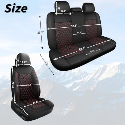 Faux Leather Front Car Seat Covers (N1 Black Redline / Front Seat)