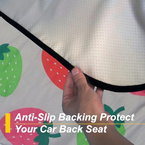 Back Seat Cover for Car Trucks Van SUV Jeep (Rear Bench Seat Towel / Strawberry)