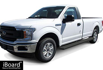 iBoard W2W 6in Running Boards for F150 F250 F350 Regular Cab 6.5ft Bed (Black / 6" W2W 6.5ft Bed)