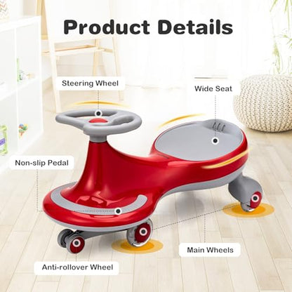 Wiggle Car 2 in 1 Swing Car for Kids (Red)