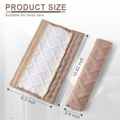 2 Pack Universal Car Seat Belt Pads Cover for A More Comfortable Driving (khaki)