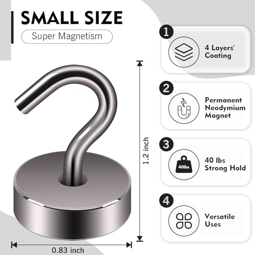Magnetic Hooks Steel Tube Design for Cruise (Gray / 40lb Magnetic Hooks)