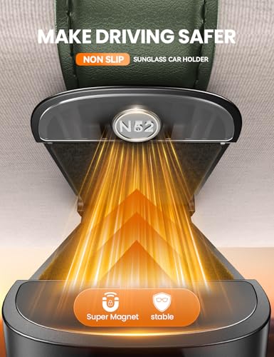 Sunglasses Holder for Car Visor (1 Pack / Brown)