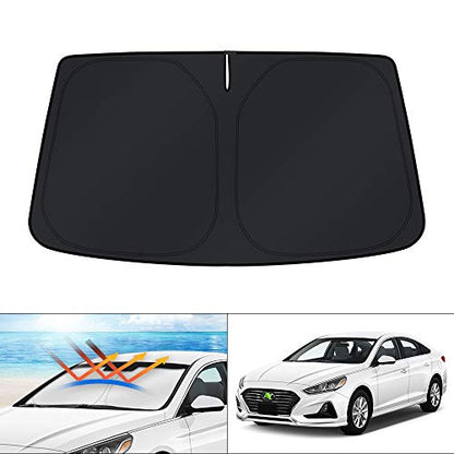 Windshield Sun Shade for 2015 2016 2017 2018 2019 Hyundai Sonata Sedan Custom Fit Sunshades Car Accessories Foldable Sun Visor Sun Protector Blocks UV Rays (FOR | Hyundai Sonata Sedan 2015-2019)