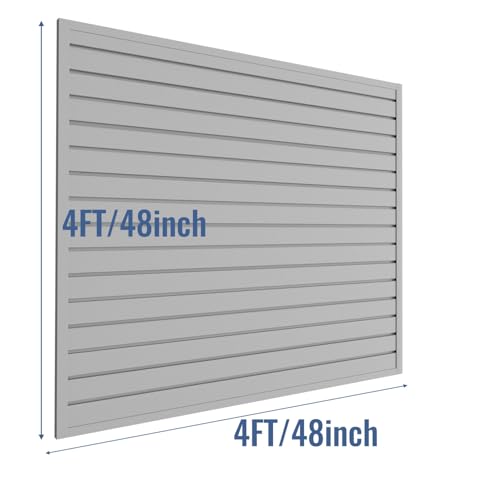 Slatwall Panel Garage Organizer PVC Slatwall Heavy Duty Wall Mounted Rack (Grey / 4ft x 4ft)
