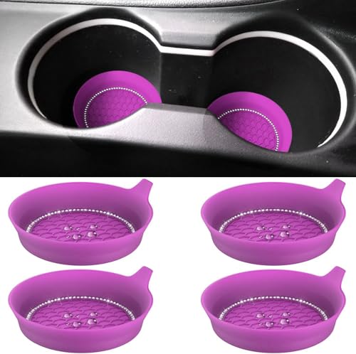 4 PCS Car Cup Coasters (Purple*4PCS / With Diamonds)